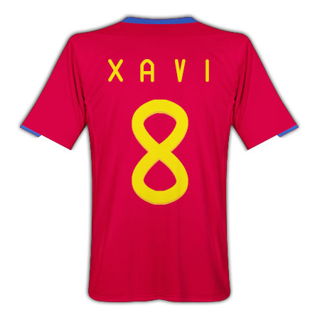2010-11 Spain World Cup home (Xavi 8)