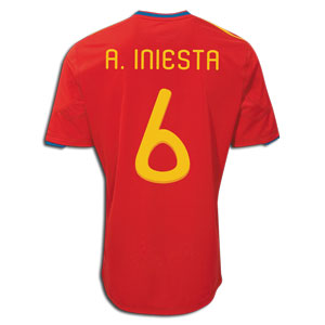 2010-11 Spain World Cup home (A.Iniesta 6)