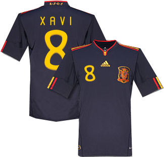 2010-11 Spain World Cup Away (Xavi 8)