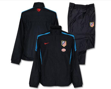 2010-11 Athletico Madrid Nike Woven Tracksuit (Black)