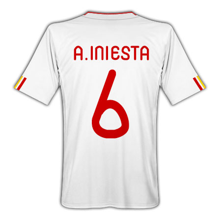 2011-12 Spain Away Football Shirt (A.Iniesta 6)