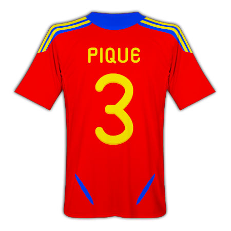 2011-12 Spain Home Football Shirt (Pique 3)