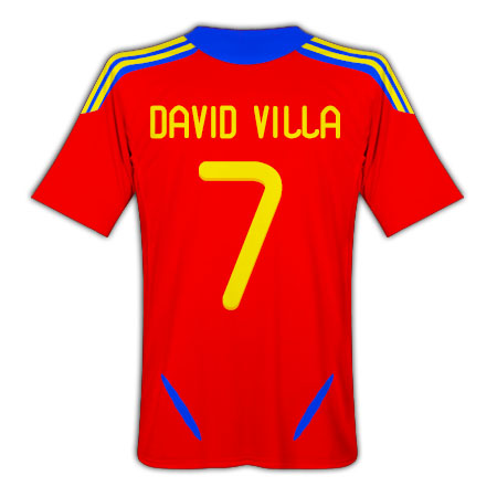 2011-12 Spain Home Football Shirt (David Villa 7)