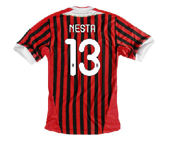 2011-12 AC Milan Home Shirt (Nesta 13)