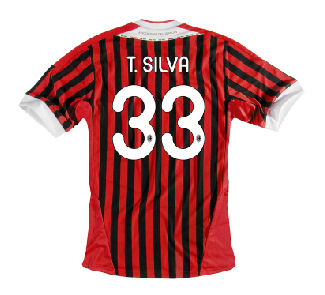 2011-12 AC Milan Home Shirt (T. Silva 33)