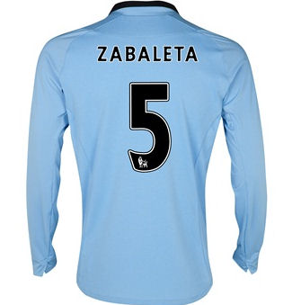 2012-13 Man City Long Sleeve Home Shirt (Zabaleta 5)