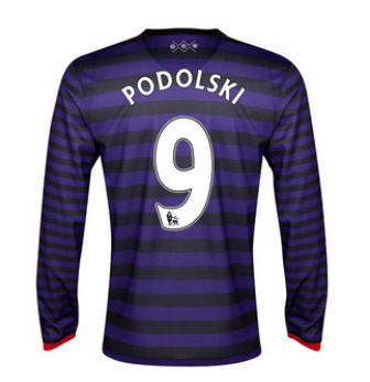 2012-13 Arsenal Nike Long Sleeve Away Shirt (Podolski 9)