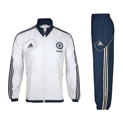 2012-13 Chelsea Adidas Presentation Tracksuit (White) - Kids