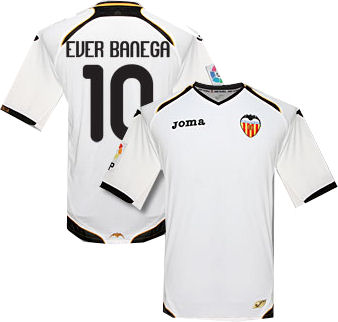 2011-12 Valencia Home Shirt (Ever Banega 10)