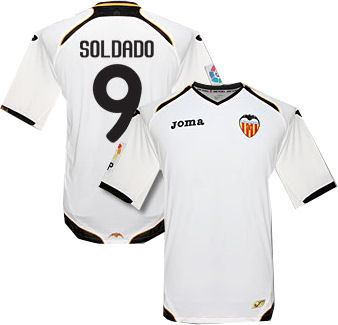 2011-12 Valencia Home Shirt (Soldado 9)